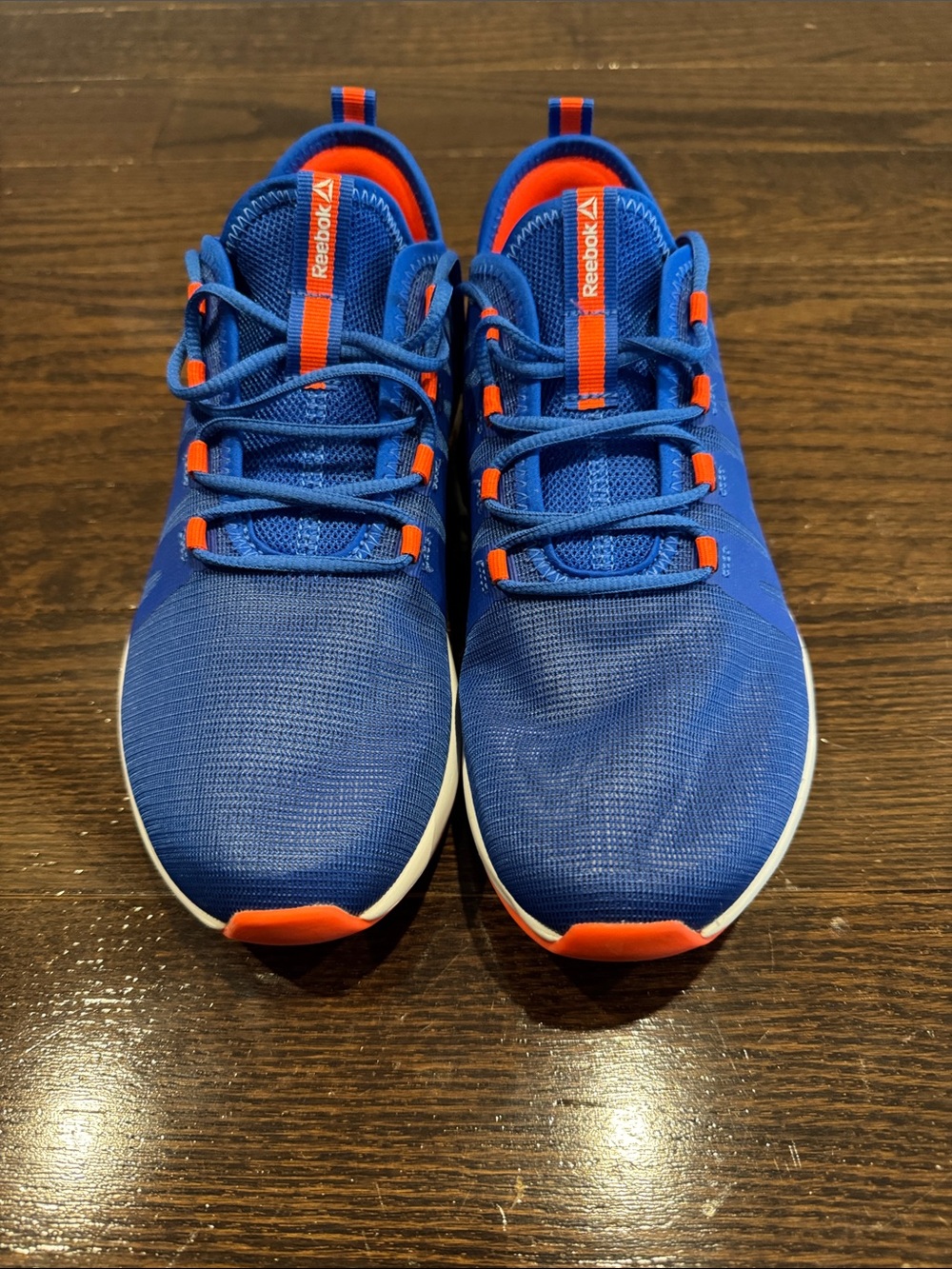 Blue Reebok running shoes